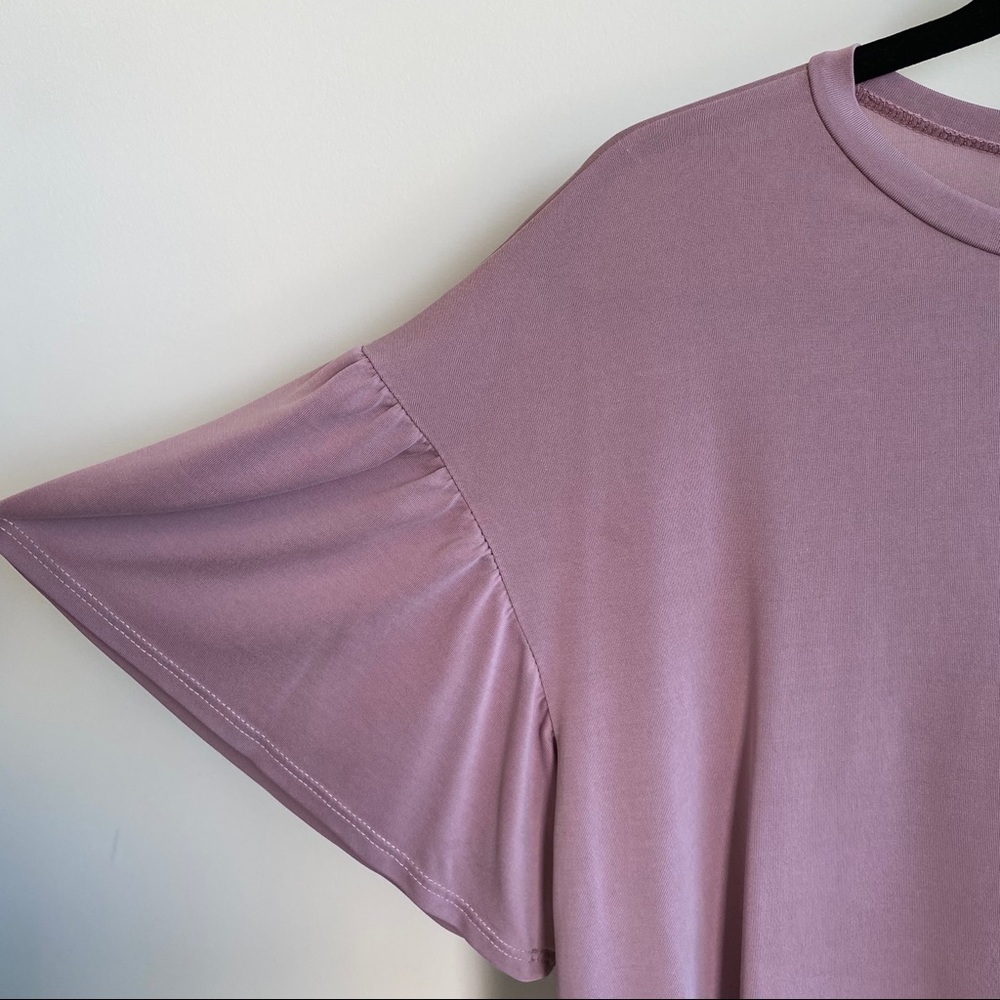 Mauve Flutter Sleeve Top | M